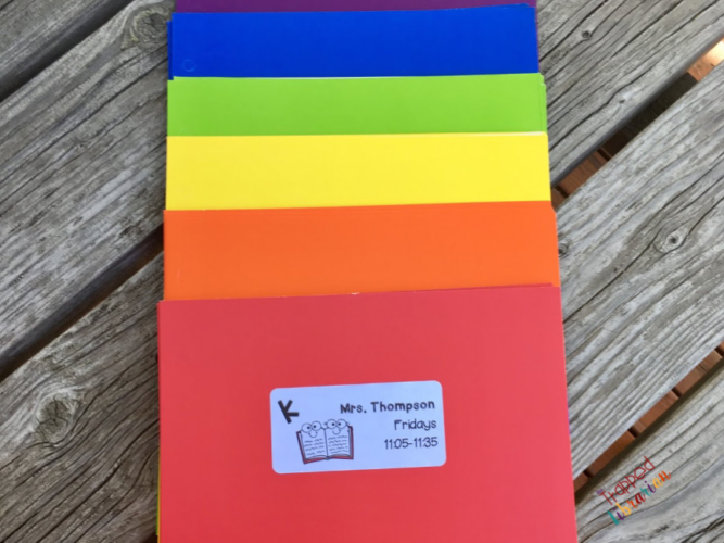 Color code your teaching materials class folders