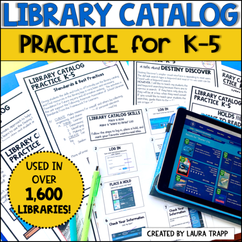 Library Catalog Practice for kindergarten through 5th grade from The Trapped Librarian