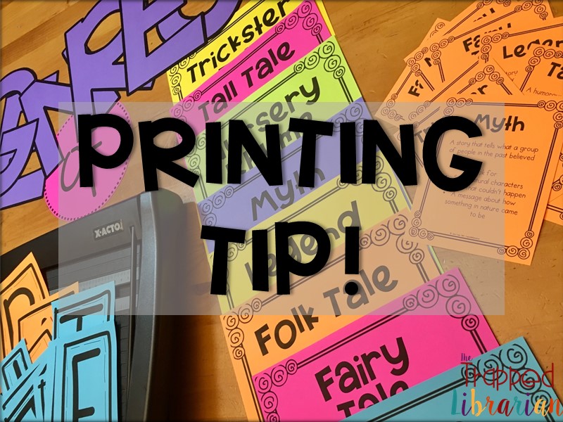 Printing tip for posters and task cards