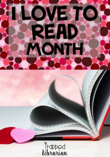 February is I Love to Read Month! Get your elementary library or classroom ready with these terrific I Love to Read activities and ideas. Get tips and ideas for a simple I Love to Read Month interactive bulletin board, book reviews, estimation jar, and other learning activities. You’ll find plenty of ideas and things to do during I Love to Read month. Read about how to spread the love of reading in your school! #thetrappedlibrarian #ilovetoread