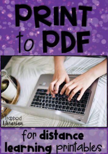 Learn how to use Print to PDF to extract pages from a pdf to use for distance learning. This technology tip will help you use your printable resources with your students without having to upload an entire file. Short Print to PDF video tutorial is included! #thetrappedlibrarian #distancelearning