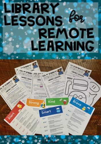 Library Lessons for Remote Learning. I’m sharing elementary library lesson plans that I use during this time of remote learning from home. If you need help with your distance learning library lessons, take a look at this blog post for some ideas! #thetrappedlibrarian #schoolclosure