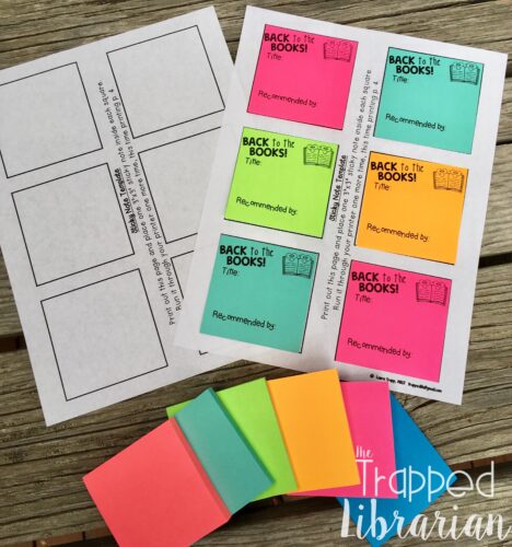 Back to School Bulletin Board Sticky Notes