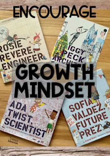 Are you looking for growth mindset activities for kids?  The Questioneers books by Andrea Beatty feature characters that kids can relate to.  Your elementary students will learn about perseverance and be inspired by Rosie Revere, Iggy Peck, Ada Twist, and Sofia Valdez.  Read all about these books and start brainstorming your growth mindset activities here.  #thetrappedlibrarian #growthmindsetforkids