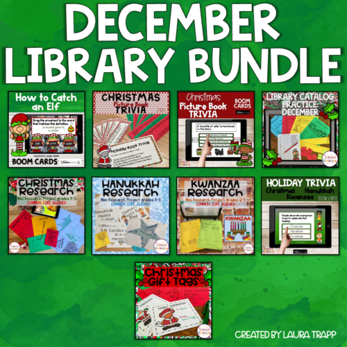 December School Library Activities Bundle