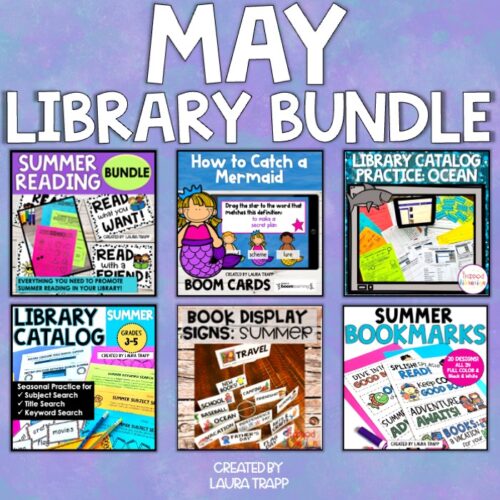 May Library Lessons Bundle for elementary librarians